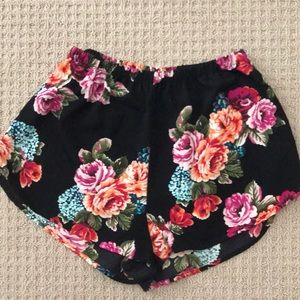 High waisted floral shorts
